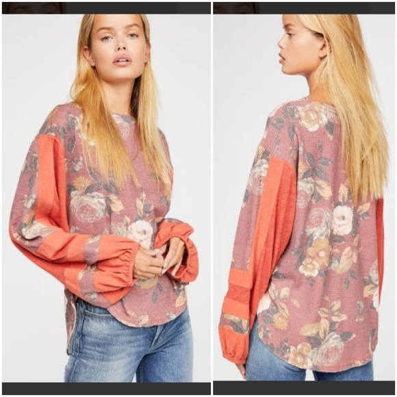 Free People Flower Patch Termal Top - Picture 1 of 8